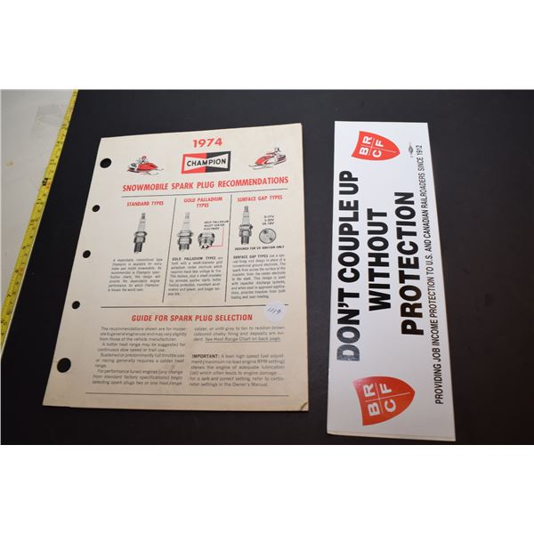 Railway bumper sticker and spark plug guide