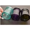 Image 3 : Purple, blue and green glass insulators