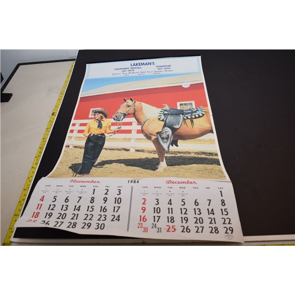 Western cowgirl calendar