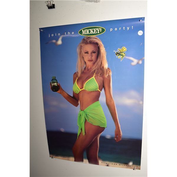 Mickey's beer pin up poster