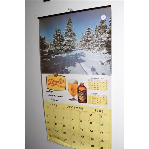 Strohs beer 1966 calendar