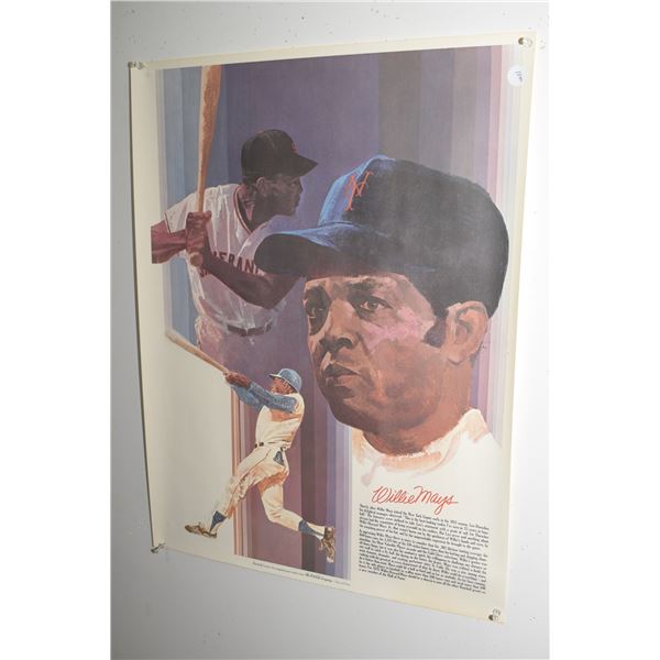 Willie mays coca cola baseball poster