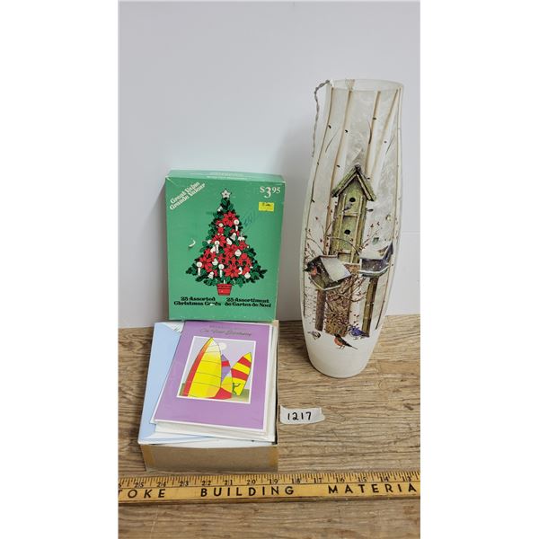 Large Glass Light Up Vase, Various Greeting Cards