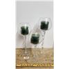 Image 1 : Set of (3) Tall Glass Candle Holders