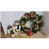 Image 1 : (2) Snowman (Musical, Sitting) & Wreath