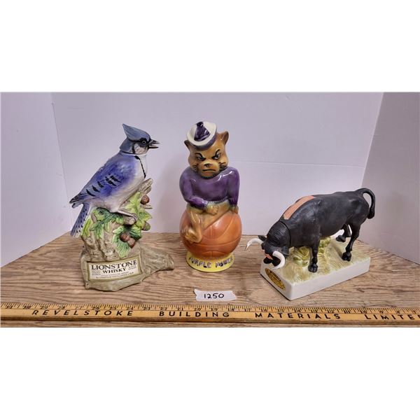 3 Vintage Liquor Bottles