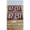 Image 1 : (2) Sask Set 1930 License Plates 87-237
