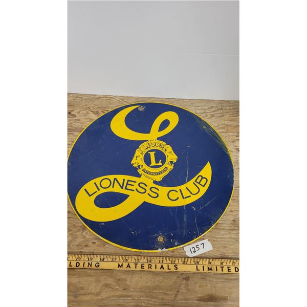 Lioness Club Metal Sign Vintage