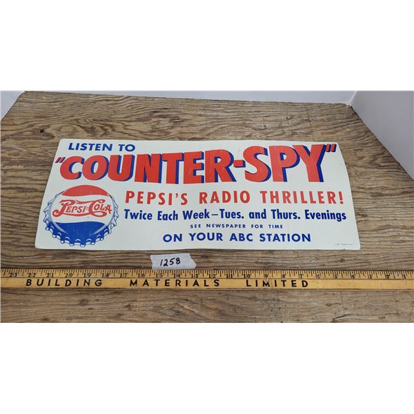 Pepsi-Cola Counter-Spy  Card Board Advert