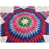 Image 2 : Star Quilt, Hands Stitched 1980's (8' x 7 1/2') satin top, (excellent condition, small spots undersi
