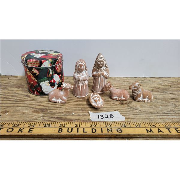 Nativity and Tin Candle