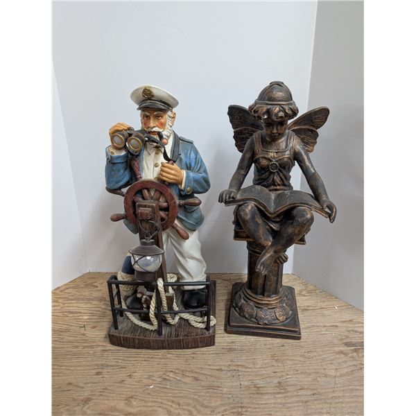 Garden Decor (Solar Sea Captain, and "Angel Reading on Colum)