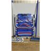 Image 1 : Lawn Chair, Sealed New, Push Broom, And Floor Duster