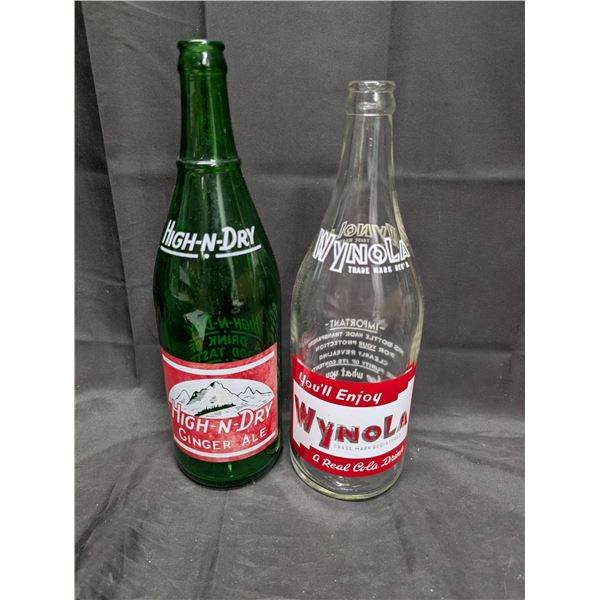 (2) Vintage Pop Bottles (high-N-Dry/Wynola)
