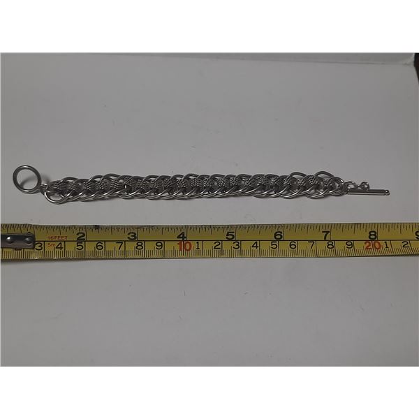 Chunky Chainmail 925 Silver Bracelet Weight 37.7g.