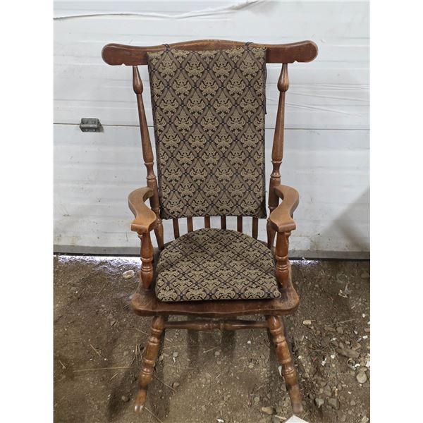 Wood rocking chair with cushions- 20"W by 43"H