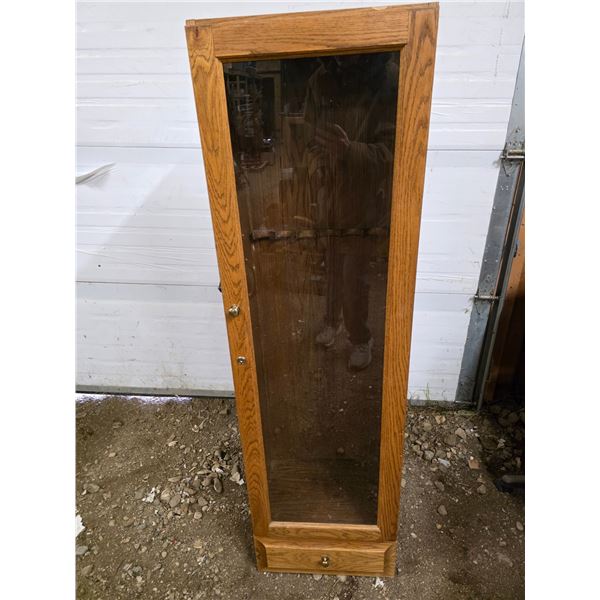 Wood display cabinet- 18" by 13' by 63"H