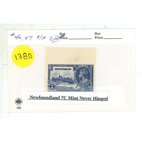 Newfoundland 7C Mint Never Hinged.