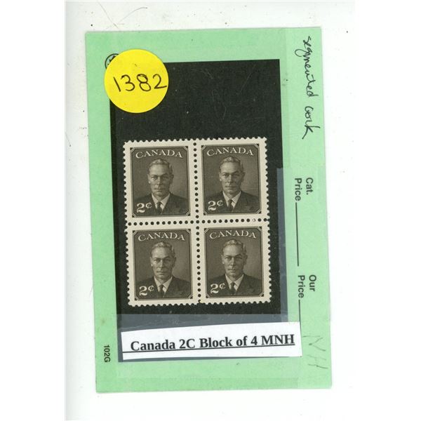 Canada 2C Block of 4 MNH.