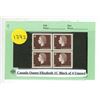 Image 1 : Canada Queen Elizabeth 1C Block of 4 Unused.