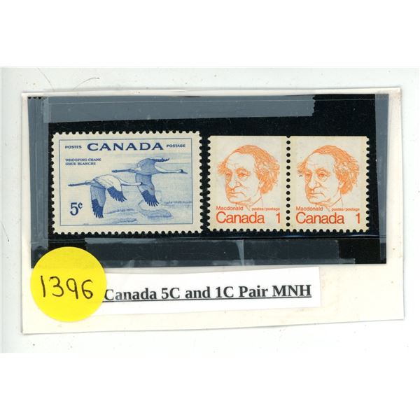 Canada 5C and 1C Pair MNH.