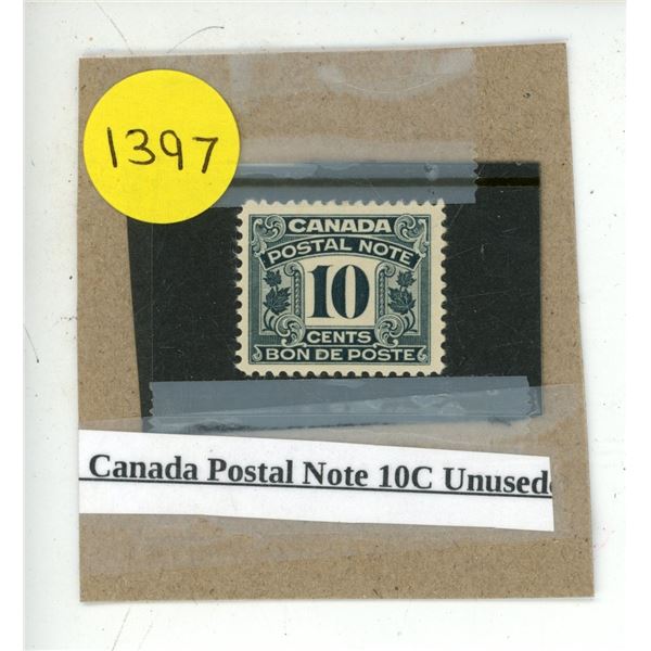 Canada Postal Note 10C Unused.