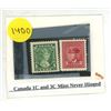 Image 1 : Canada 1C and 3C Mint Never Hinged.