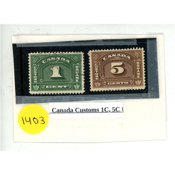 Canada Customs 1C, 5C.