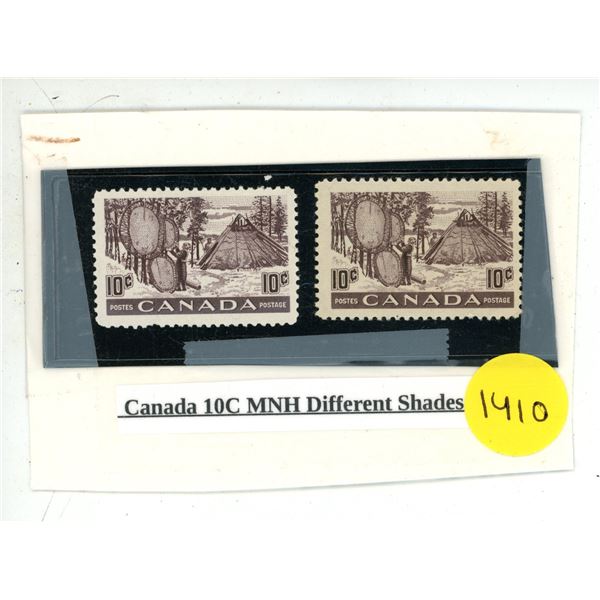 Canada 10C MNH Different Shades.