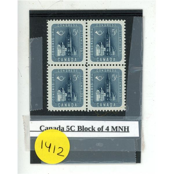 Canada 5C Block of 4 MNH.