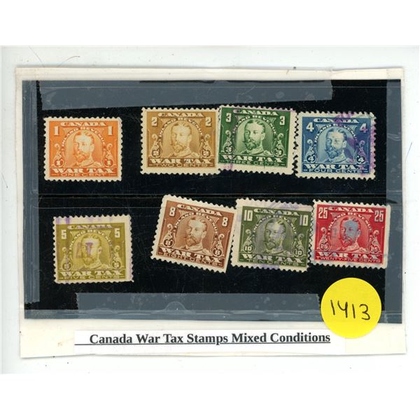 Canada War Tax Stamps Mixed Conditions.
