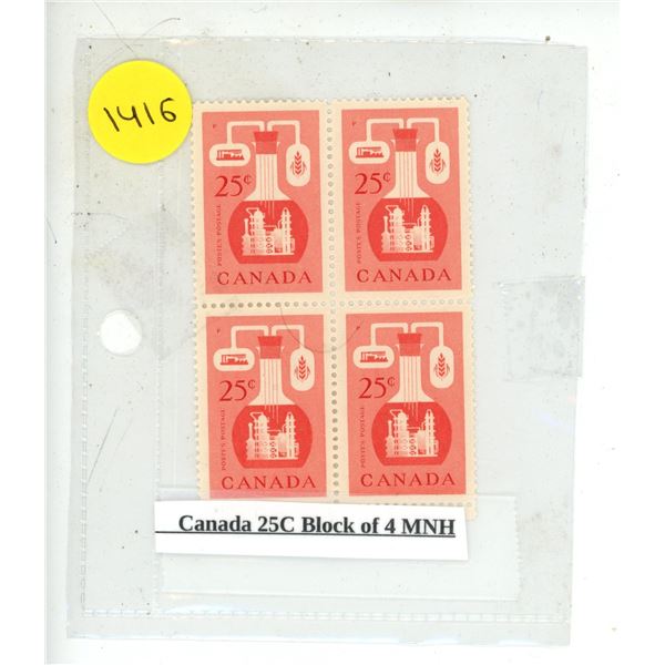 Canada 25C Block of 4 MNH.