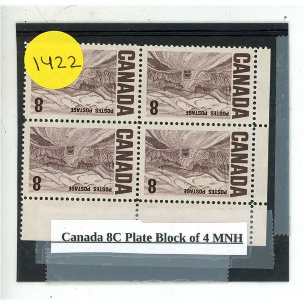 Canada 8C Plate Block of 4 MNH.