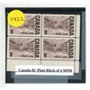Image 1 : Canada 8C Plate Block of 4 MNH.