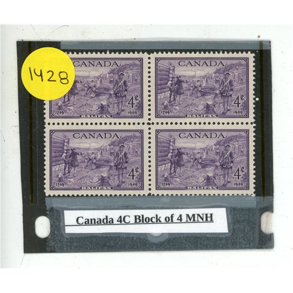 Canada 4C Block of 4 MNH.
