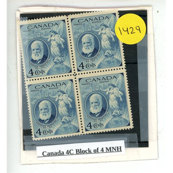 Canada 4C Block of 4 MNH.