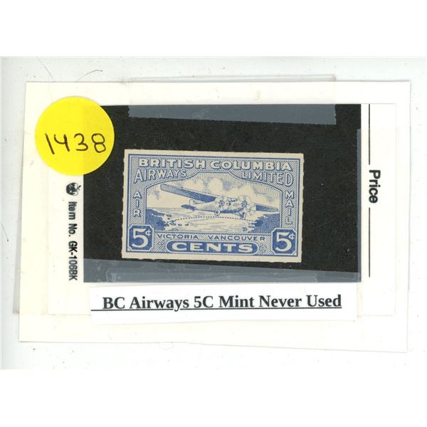 BC Airways 5C Mint Never Used.
