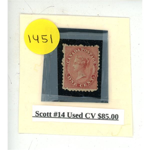 Scott #14 Used CV $85.00.