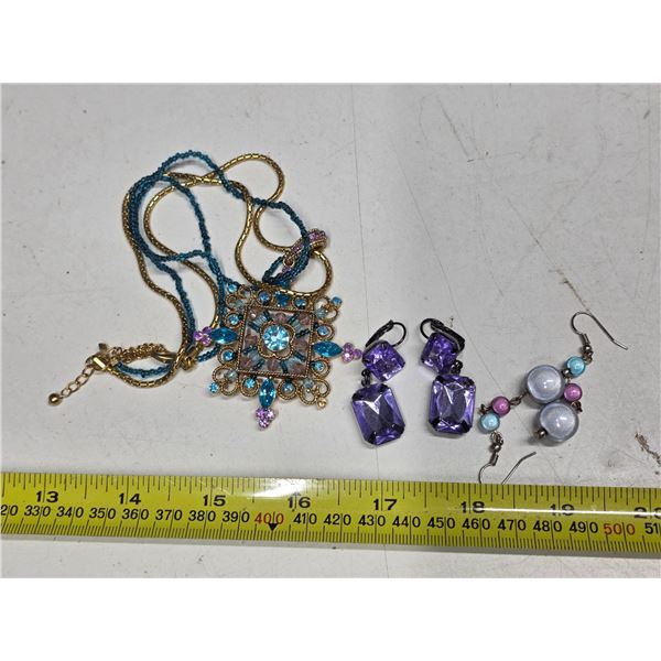 Earrings and necklace