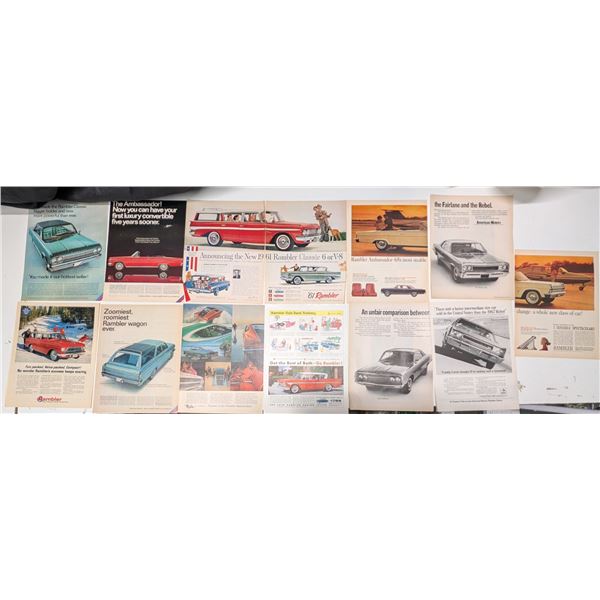 Lot of Vintage News Paper Adverts From The 20th Century (Rambler American MTRS)