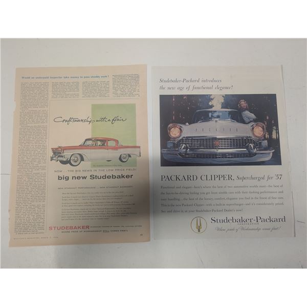 Lot of Vintage News Paper Adverts From The 20th Century (Studebaker)