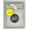 Image 1 : 1960 Cameo Canada Silver 25 Cents; PR 67 (ACG#261979)
