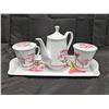 Image 1 : Pink Peony Flower Tea Set - 4 pieces