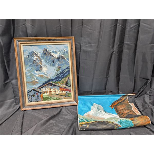 Needle Stitch 22x18 inch + Hanging Wall Tapastry of the Alps