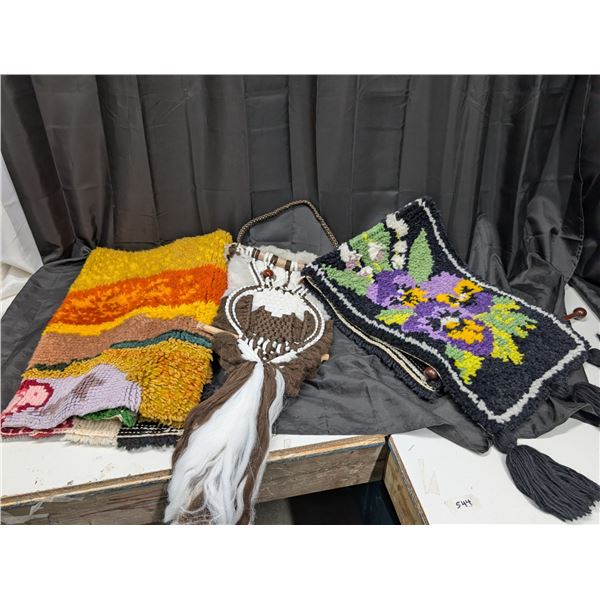 Macrame + Latchhook Art - 3 pieces