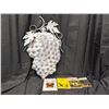 Image 1 : Wine Making Books - 4 + Large Grape Metal Wall Art - 32x20 inch