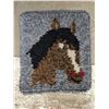 Image 4 : 4 Horse Books + Horse Wall Art/Rug Made by the Mennonites - 28x25 inch