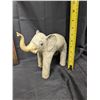 Image 3 : 2 Elephant Art biggest 15x15inch and 2 Elephant Statues - 1 made of animal skin, 1 pottery
