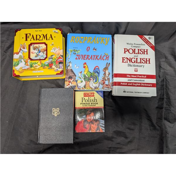 5 Polish Books - including a Bible