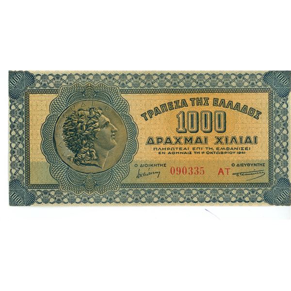 german of Greece 1941 1,000 Littleton coin co w/ envelope of certification